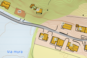 Kartbilde fra WMS-tjeneste av avviket