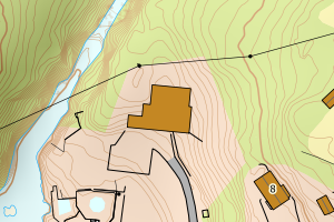 Kartbilde fra WMS-tjeneste av avviket