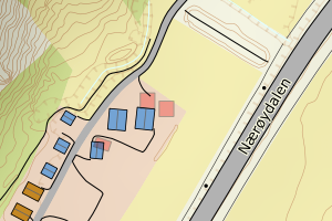 Kartbilde fra WMS-tjeneste av avviket
