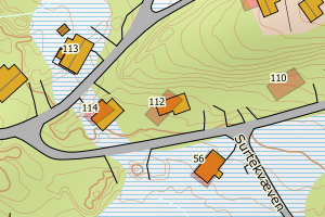 Kartbilde fra WMS-tjeneste av avviket