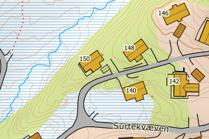 Kartbilde fra WMS-tjeneste av avviket