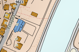 Kartbilde fra WMS-tjeneste av avviket