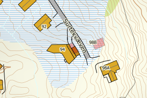 Kartbilde fra WMS-tjeneste av avviket