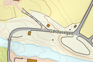 Kartbilde fra WMS-tjeneste av avviket