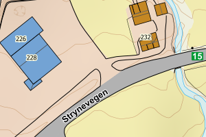 Kartbilde fra WMS-tjeneste av avviket