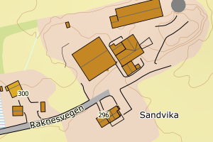Kartbilde fra WMS-tjeneste av avviket