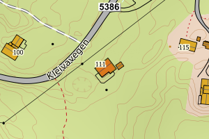 Kartbilde fra WMS-tjeneste av avviket