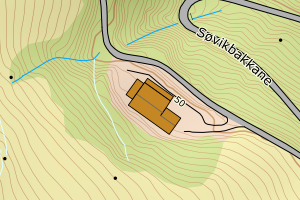 Kartbilde fra WMS-tjeneste av avviket