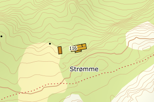 Kartbilde fra WMS-tjeneste av avviket