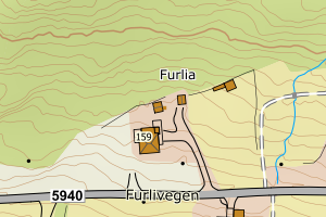 Kartbilde fra WMS-tjeneste av avviket