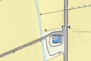Kartbilde fra WMS-tjeneste av avviket