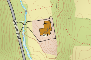Kartbilde fra WMS-tjeneste av avviket