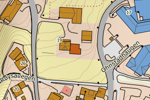 Kartbilde fra WMS-tjeneste av avviket