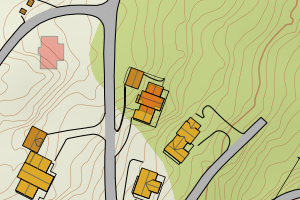 Kartbilde fra WMS-tjeneste av avviket