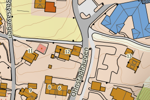 Kartbilde fra WMS-tjeneste av avviket