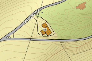 Kartbilde fra WMS-tjeneste av avviket