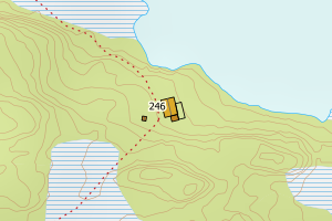 Kartbilde fra WMS-tjeneste av avviket