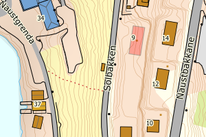 Kartbilde fra WMS-tjeneste av avviket