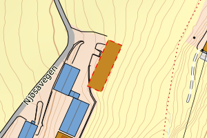 Kartbilde fra WMS-tjeneste av avviket