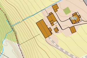 Kartbilde fra WMS-tjeneste av avviket