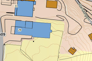 Kartbilde fra WMS-tjeneste av avviket