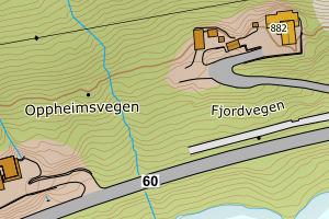Kartbilde fra WMS-tjeneste av avviket