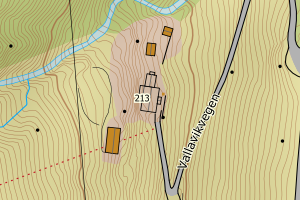 Kartbilde fra WMS-tjeneste av avviket