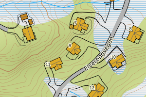 Kartbilde fra WMS-tjeneste av avviket