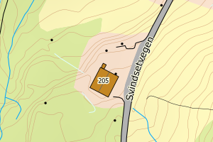 Kartbilde fra WMS-tjeneste av avviket