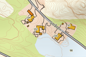 Kartbilde fra WMS-tjeneste av avviket