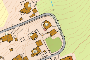 Kartbilde fra WMS-tjeneste av avviket