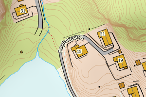 Kartbilde fra WMS-tjeneste av avviket