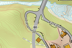 Kartbilde fra WMS-tjeneste av avviket