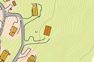 Kartbilde fra WMS-tjeneste av avviket