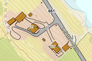 Kartbilde fra WMS-tjeneste av avviket