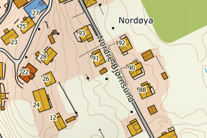 Kartbilde fra WMS-tjeneste av avviket