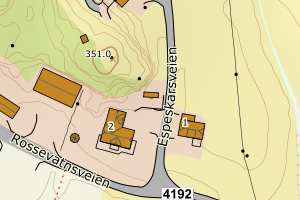 Kartbilde fra WMS-tjeneste av avviket