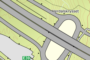 Kartbilde fra WMS-tjeneste av avviket