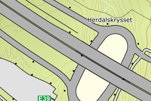 Kartbilde fra WMS-tjeneste av avviket