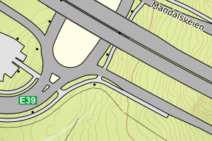 Kartbilde fra WMS-tjeneste av avviket