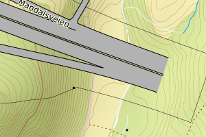 Kartbilde fra WMS-tjeneste av avviket