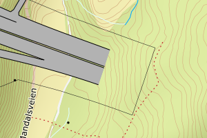 Kartbilde fra WMS-tjeneste av avviket