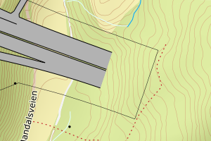 Kartbilde fra WMS-tjeneste av avviket