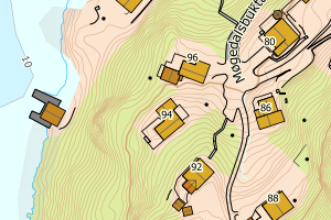 Kartbilde fra WMS-tjeneste av avviket