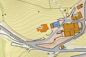 Kartbilde fra WMS-tjeneste av avviket