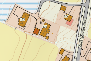 Kartbilde fra WMS-tjeneste av avviket