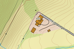 Kartbilde fra WMS-tjeneste av avviket
