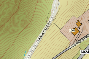 Kartbilde fra WMS-tjeneste av avviket