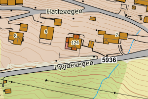 Kartbilde fra WMS-tjeneste av avviket