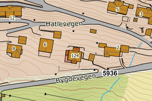 Kartbilde fra WMS-tjeneste av avviket